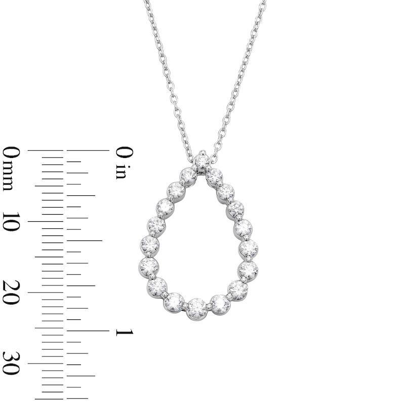 0.95 CT. T.W. Certified Lab-Grown Diamond Teardrop Pendant in 10K White Gold (F/VS2)
