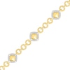 Thumbnail Image 1 of 0.45 CT. T.W. Diamond Frame Domed Station Bracelet in Sterling Silver with 24K Gold Vermeil