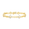 Thumbnail Image 2 of 0.45 CT. T.W. Diamond Frame Domed Station Bracelet in Sterling Silver with 24K Gold Vermeil