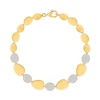 Thumbnail Image 2 of 0.29 CT. T.W. Diamond Oval and Teardrop Flat Link Bracelet in Sterling Silver with 24K Gold Vermeil - 7.25"