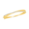 Thumbnail Image 1 of 0.37 CT. T.W. Diamond Crossover Bangle Bracelet in Sterling Silver with 24K Gold Vermeil