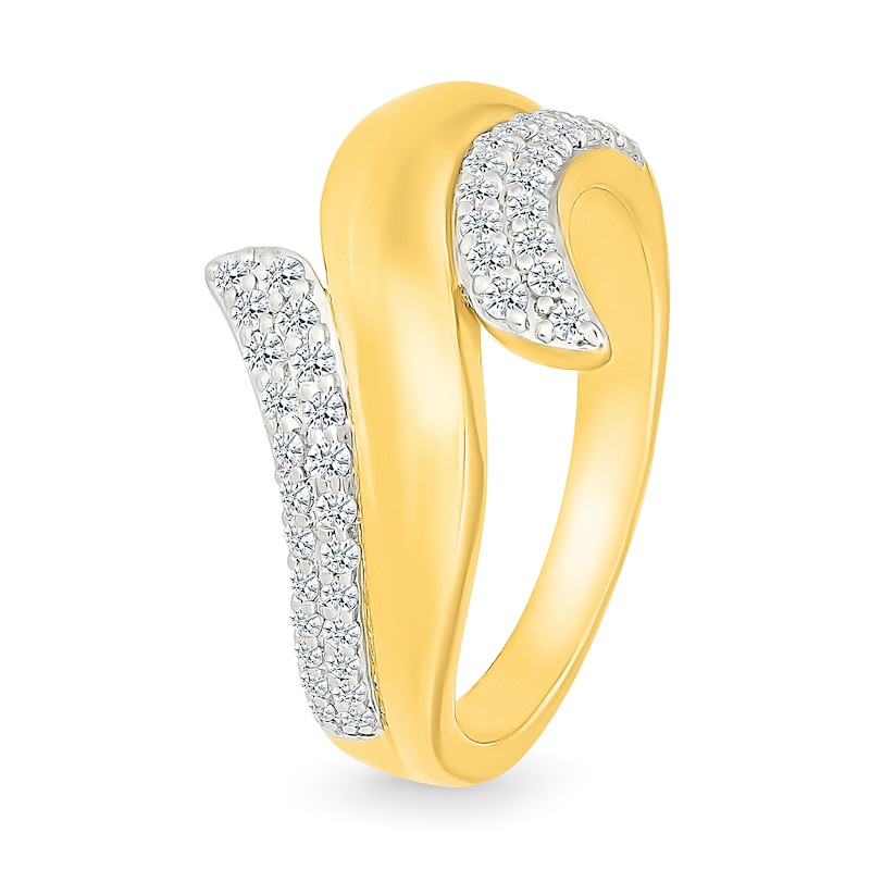 0.29 CT. T.W. Diamond Bypass Flare Ring Sterling Silver with 24K Gold Vermeil