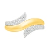 Thumbnail Image 3 of 0.29 CT. T.W. Diamond Bypass Flare Ring in Sterling Silver with 24K Gold Vermeil