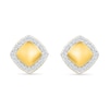 Thumbnail Image 1 of 0.15 CT. T.W. Diamond Frame Domed Stud Earrings in Sterling Silver with 24K Gold Vermeil