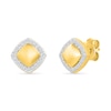 Thumbnail Image 2 of 0.15 CT. T.W. Diamond Frame Domed Stud Earrings in Sterling Silver with 24K Gold Vermeil