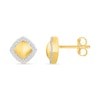 Thumbnail Image 3 of 0.15 CT. T.W. Diamond Frame Domed Stud Earrings in Sterling Silver with 24K Gold Vermeil