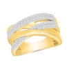 Thumbnail Image 1 of 0.45 CT. T.W. Diamond Double Crossover Ring in Sterling Silver with 24K Gold Vermeil