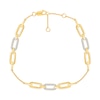 Thumbnail Image 2 of 0.18 CT. T.W. Diamond Chain and Link Bracelet in Sterling Silver with 24K Gold Vermeil - 7.5"