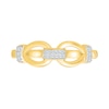 Thumbnail Image 3 of 0.06 CT. T.W. Diamond Teardrop Link Ring in Sterling Silver with 24K Gold Vermeil