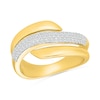Thumbnail Image 1 of 0.29 CT. T.W. Diamond Bypass Flare Ring in Sterling Silver with 24K Gold Vermeil