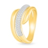 Thumbnail Image 2 of 0.29 CT. T.W. Diamond Bypass Flare Ring in Sterling Silver with 24K Gold Vermeil