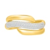 Thumbnail Image 3 of 0.29 CT. T.W. Diamond Bypass Flare Ring in Sterling Silver with 24K Gold Vermeil