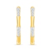 Thumbnail Image 1 of 0.23 CT. T.W. Diamond Segment Hoop Earrings in Sterling Silver with 24K Gold Vermeil