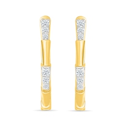 0.23 CT. T.W. Diamond Segment Hoop Earrings in Sterling Silver with 24K Gold Vermeil