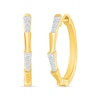 Thumbnail Image 2 of 0.23 CT. T.W. Diamond Segment Hoop Earrings in Sterling Silver with 24K Gold Vermeil