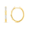 Thumbnail Image 3 of 0.23 CT. T.W. Diamond Segment Hoop Earrings in Sterling Silver with 24K Gold Vermeil
