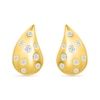 Thumbnail Image 1 of 0.15 CT. T.W. Diamond Scatter Puffed Teardrop Earrings in Sterling Silver with 24K Gold Vermeil
