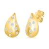 Thumbnail Image 2 of 0.15 CT. T.W. Diamond Scatter Puffed Teardrop Earrings in Sterling Silver with 24K Gold Vermeil