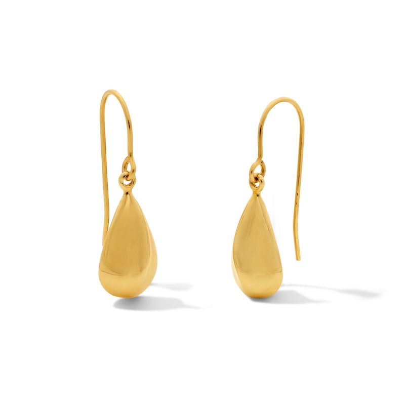 Teardrop Dangle Earrings in Hollow 14K Gold