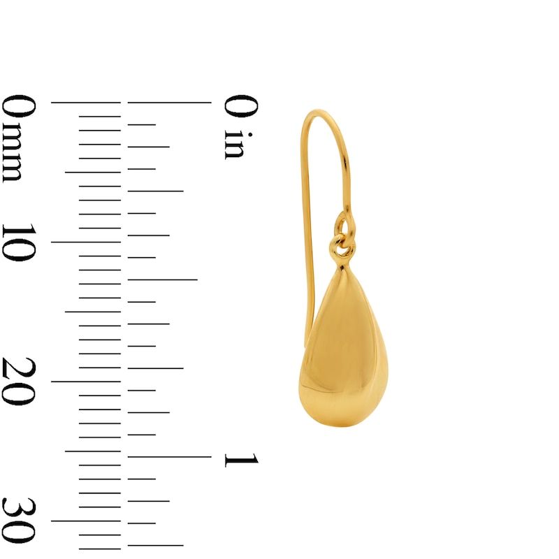 Teardrop Dangle Earrings in Hollow 14K Gold