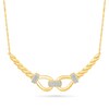 Thumbnail Image 1 of 0.15 CT. T.W. Diamond Teardrop Links Curved Bar Necklace in Sterling Silver with 24K Gold Vermeil
