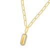 Thumbnail Image 2 of 0.18 CT. T.W. Diamond Framed Domed Paper Clip Dangle Necklace in Sterling Silver with 24K Gold Vermeil