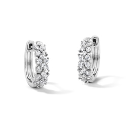 0.50 CT. T.W. Certified Lab-Grown Diamond Huggie Hoop Earrings in Sterling Silver (F/VS2)