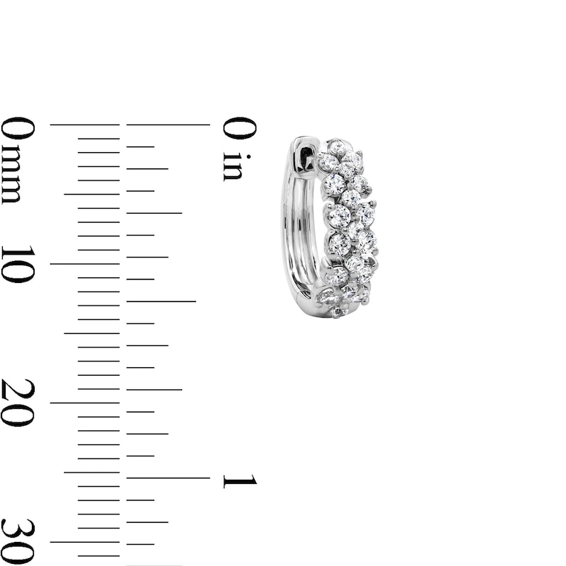 Main Image 3 of 0.50 CT. T.W. Certified Lab-Grown Diamond Huggie Hoop Earrings in Sterling Silver (F/VS2)