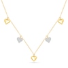 Thumbnail Image 1 of 0.23 CT. T.W. Diamond Heart Station Dangle Necklace in Sterling Silver with 24K Gold Vermeil