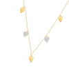 Thumbnail Image 2 of 0.23 CT. T.W. Diamond Heart Station Dangle Necklace in Sterling Silver with 24K Gold Vermeil