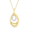 Thumbnail Image 1 of 0.09 CT. T.W. Diamond Oval and Twist Teardrop Pendant in Sterling Silver with 24K Gold Vermeil