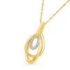 Thumbnail Image 2 of 0.09 CT. T.W. Diamond Oval and Twist Teardrop Pendant in Sterling Silver with 24K Gold Vermeil