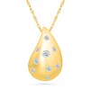 Thumbnail Image 1 of 0.12 CT. T.W. Diamond Scatter Puffed Teardrop Pendant in Sterling Silver with 24K Gold Vermeil