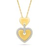 Thumbnail Image 1 of 0.18 CT .T.W. Diamond-Framed Heart Dangle Pendant in Sterling Silver with 24K Gold Vermeil
