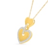 Thumbnail Image 2 of 0.18 CT .T.W. Diamond-Framed Heart Dangle Pendant in Sterling Silver with 24K Gold Vermeil