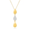 Thumbnail Image 1 of 0.065 CT. T.W. Diamond Teardrop Trio Dangle Pendant in Sterling Silver with 24K Gold Vermeil