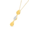 Thumbnail Image 2 of 0.065 CT. T.W. Diamond Teardrop Trio Dangle Pendant in Sterling Silver with 24K Gold Vermeil
