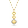 Thumbnail Image 1 of 0.12 CT. T.W. Diamond Frame Tilted Cushion Pendant in Sterling Silver with 24K Gold Vermeil