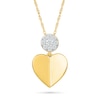 Thumbnail Image 1 of 0.10 CT. T.W. Diamond Folded Heart Pendant in Sterling Silver with 24K Gold Vermeil