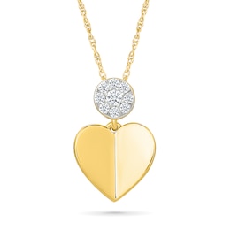 0.10 CT. T.W. Diamond Folded Heart Pendant in Sterling Silver with 24K Gold Vermeil