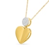 Thumbnail Image 2 of 0.10 CT. T.W. Diamond Folded Heart Pendant in Sterling Silver with 24K Gold Vermeil
