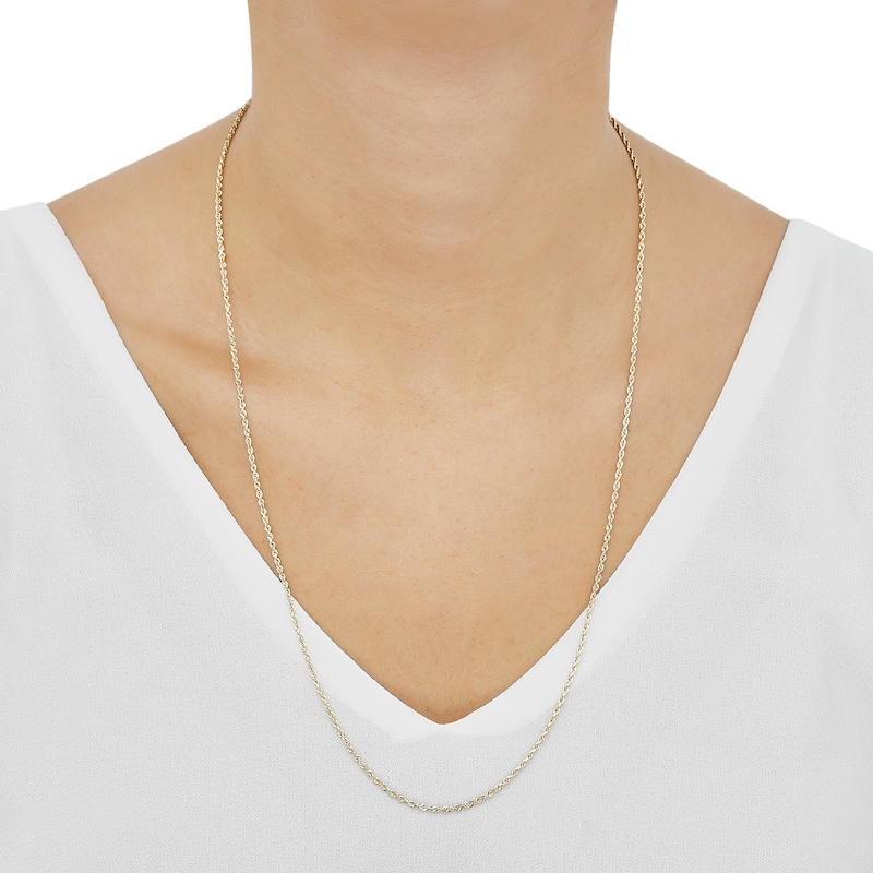 1.6mm Glitter Rope Chain Necklace in Solid 10K Gold