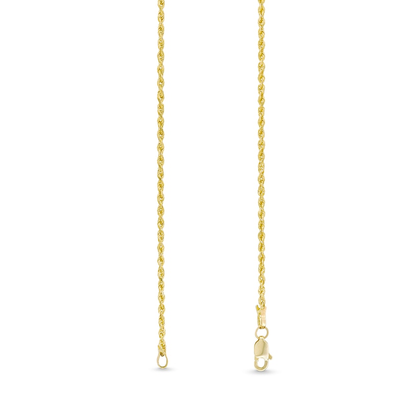 1.6mm Glitter Rope Chain Necklace in Solid 10K Gold