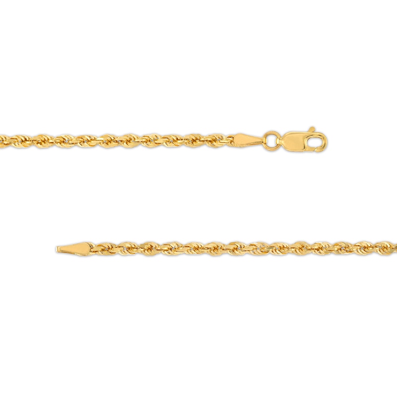 Main Image 2 of 3.0mm Glitter Rope Chain Necklace in Semi-Solid 10K Gold