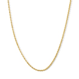 2.3mm Glitter Rope Chain Necklace in Semi-Solid 10K Gold - 22"