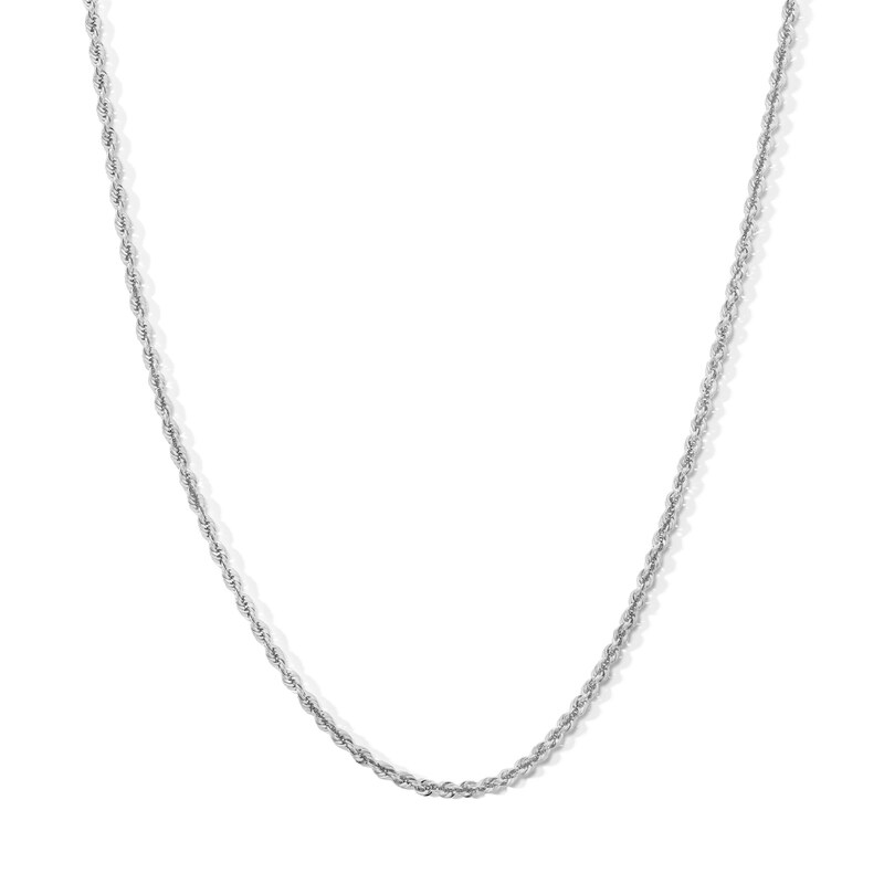 Main Image 1 of 2.3mm Glitter Rope Chain Necklace in Semi-Solid 10K White Gold