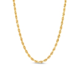 3.0mm Glitter Rope Chain Necklace in Semi-Solid 10K Gold - 20"