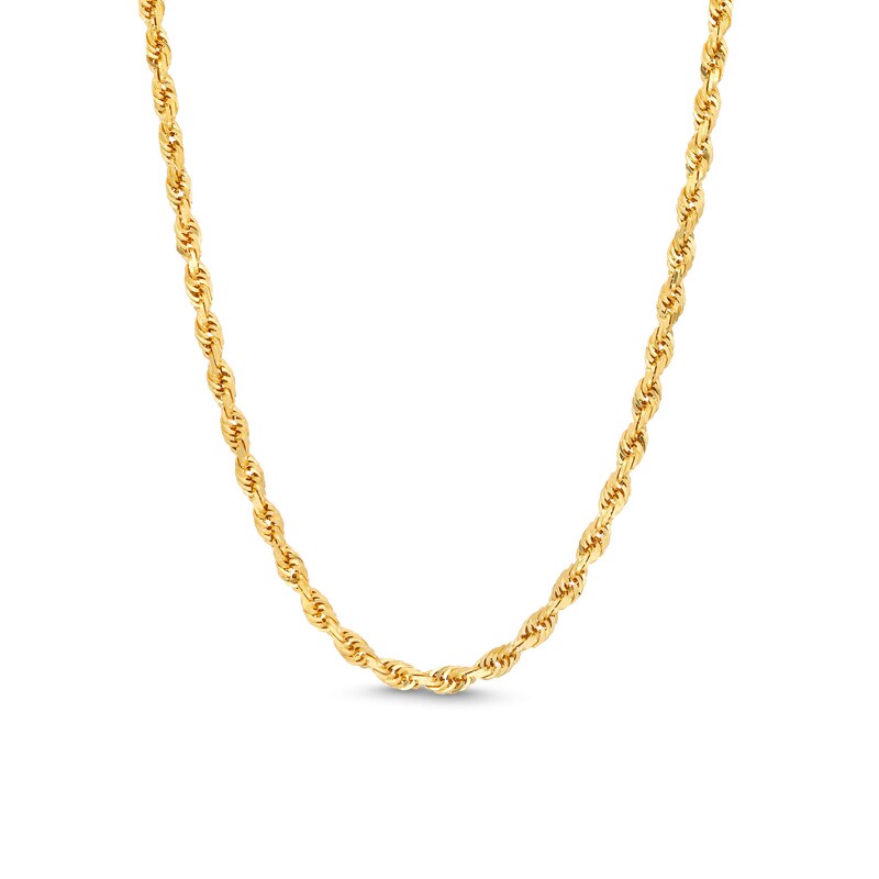 Main Image 1 of 3.0mm Glitter Rope Chain Necklace in Semi-Solid 10K Gold - 20"