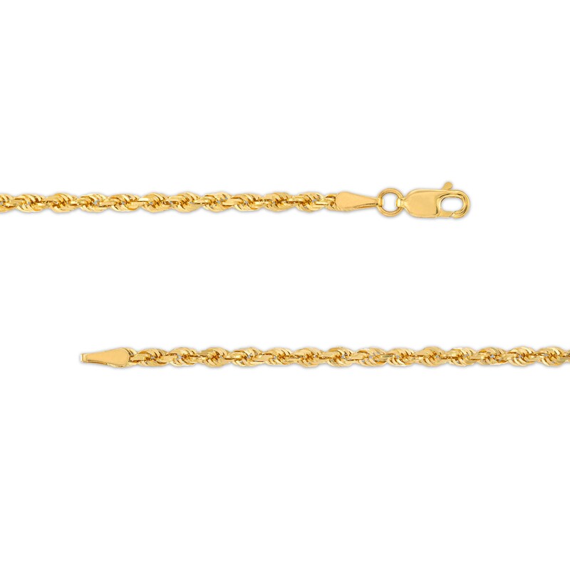Main Image 2 of 3.0mm Glitter Rope Chain Necklace in Semi-Solid 10K Gold - 20"