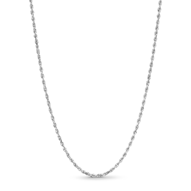 1.6mm Glitter Rope Chain Necklace in Solid 10K Gold